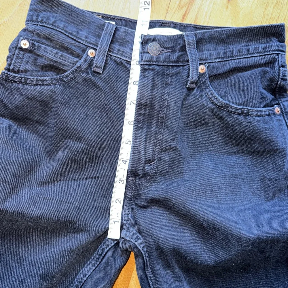 Levis Premium Dad Jeans 24 Black‎ High Rise Relaxed Straight Leg Womens Denim